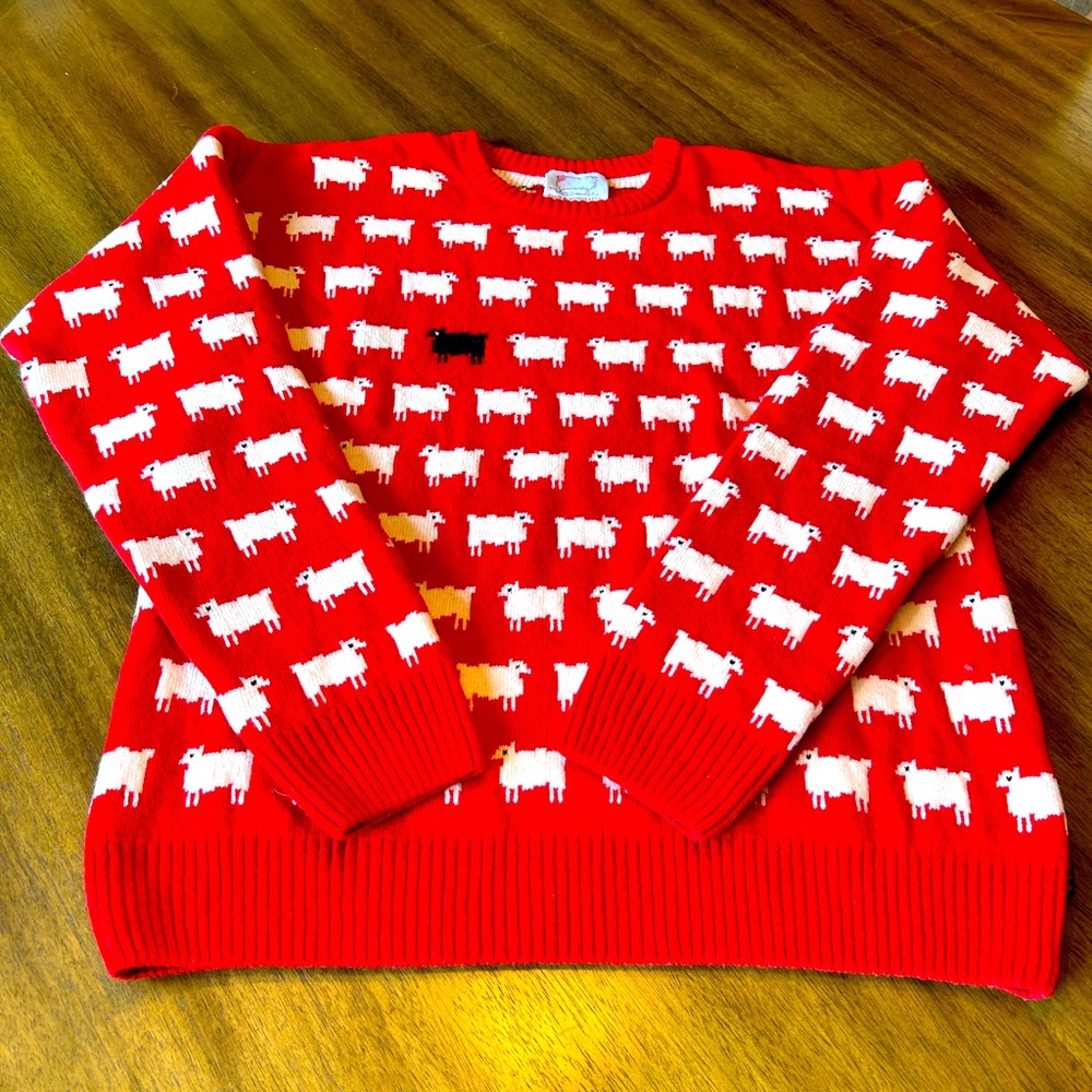 Princess Diana Edition Black Sheep Sweater made from 100% wool.